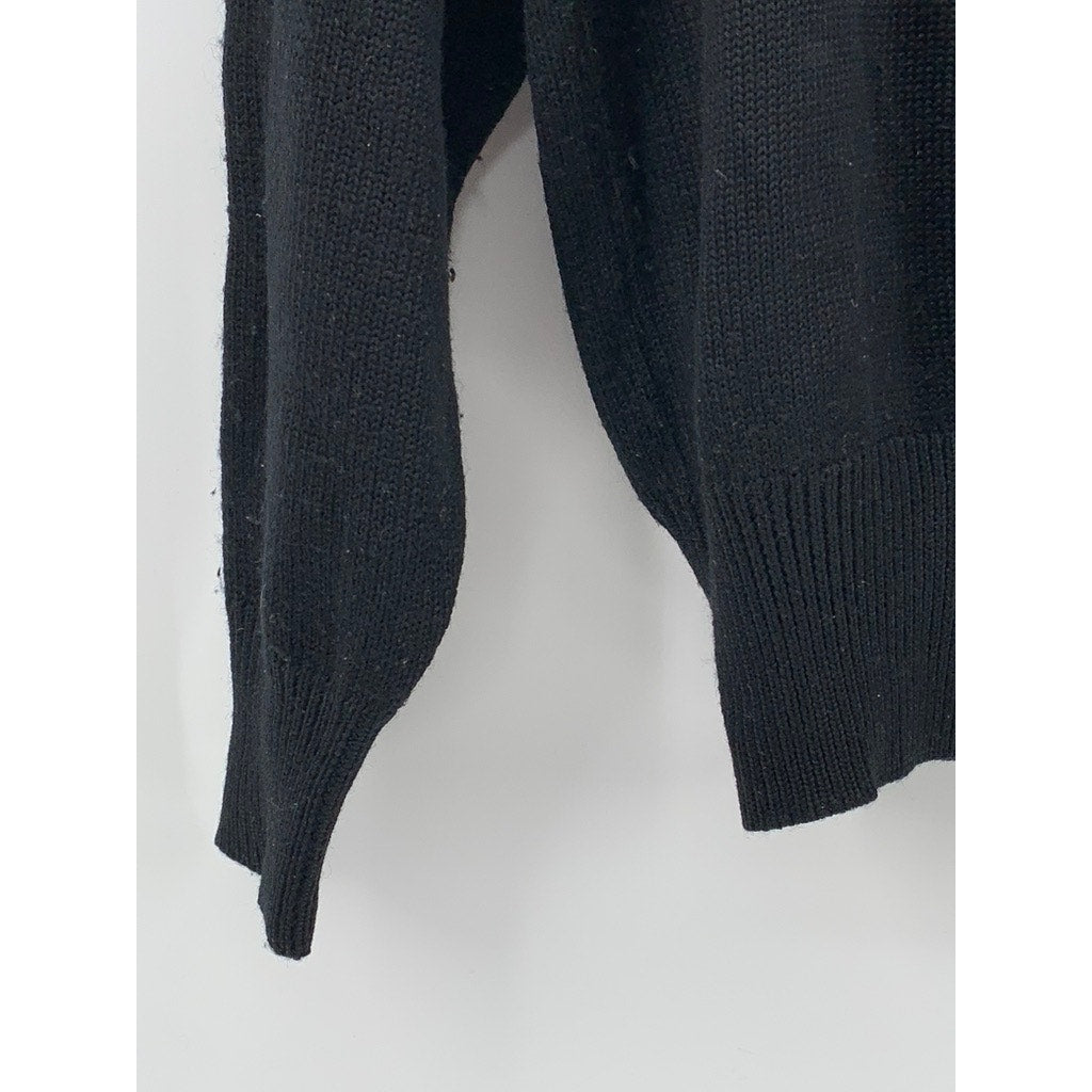 SPANNER IMPORTS Women's Black Vintage 90's Leaf Embroidered Knit Sweater SZ S