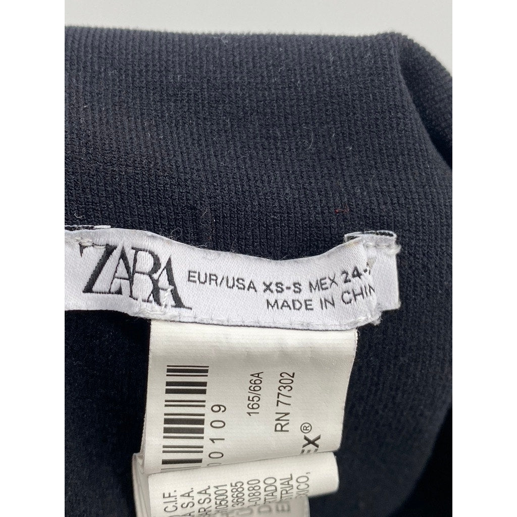 ZARA Women's Black Under Layer Rib Knit Mini Skort SZ XS/S