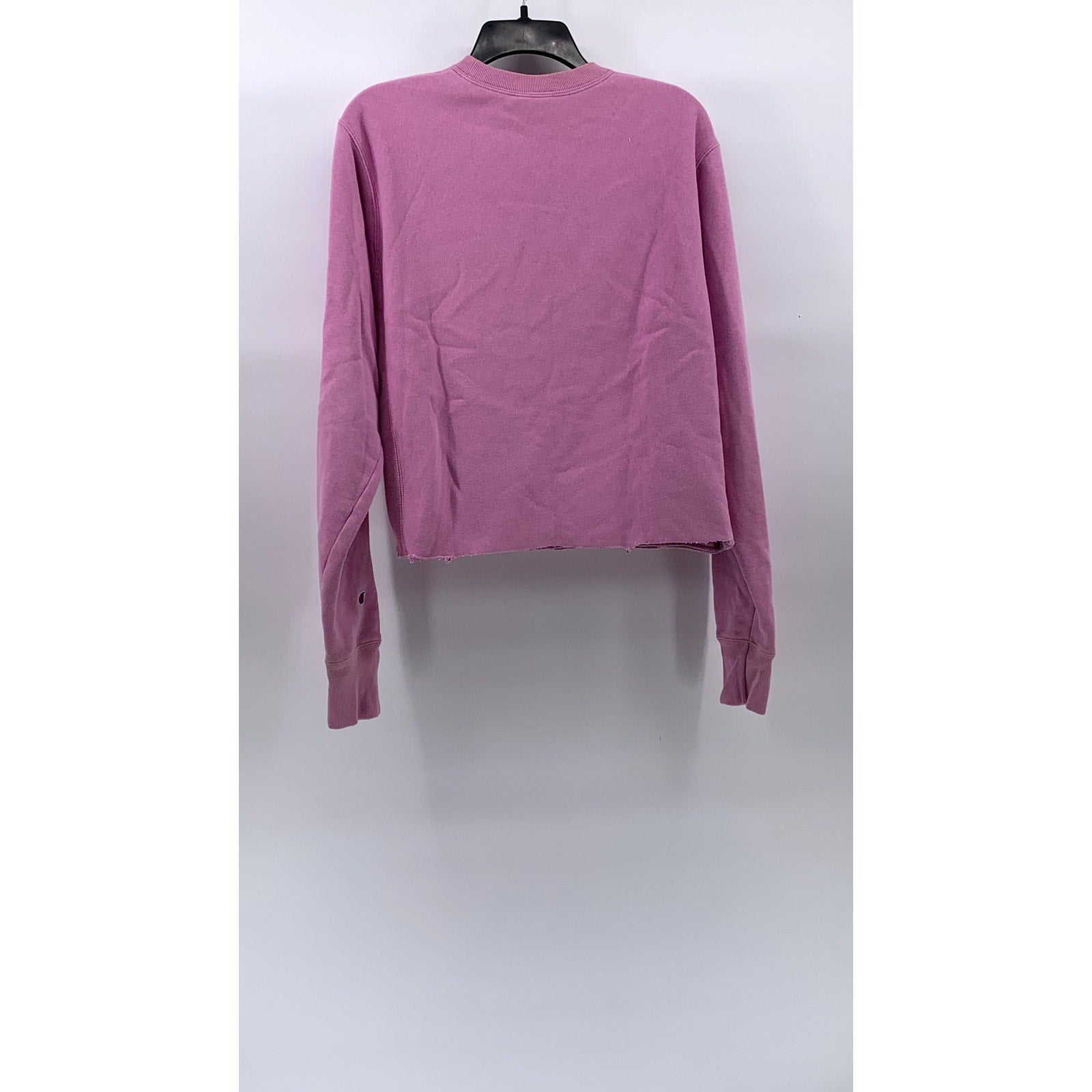CHAMPION Women's Vintage Pink Reverse Weave Crewneck Cutoff Sweatshirt SZ S
