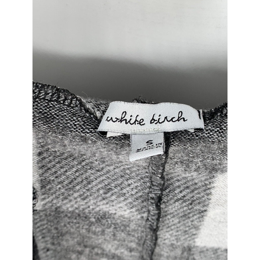 WHITE BIRCH Women's Black-White Buffalo Check Hooded Cardigan SZ S