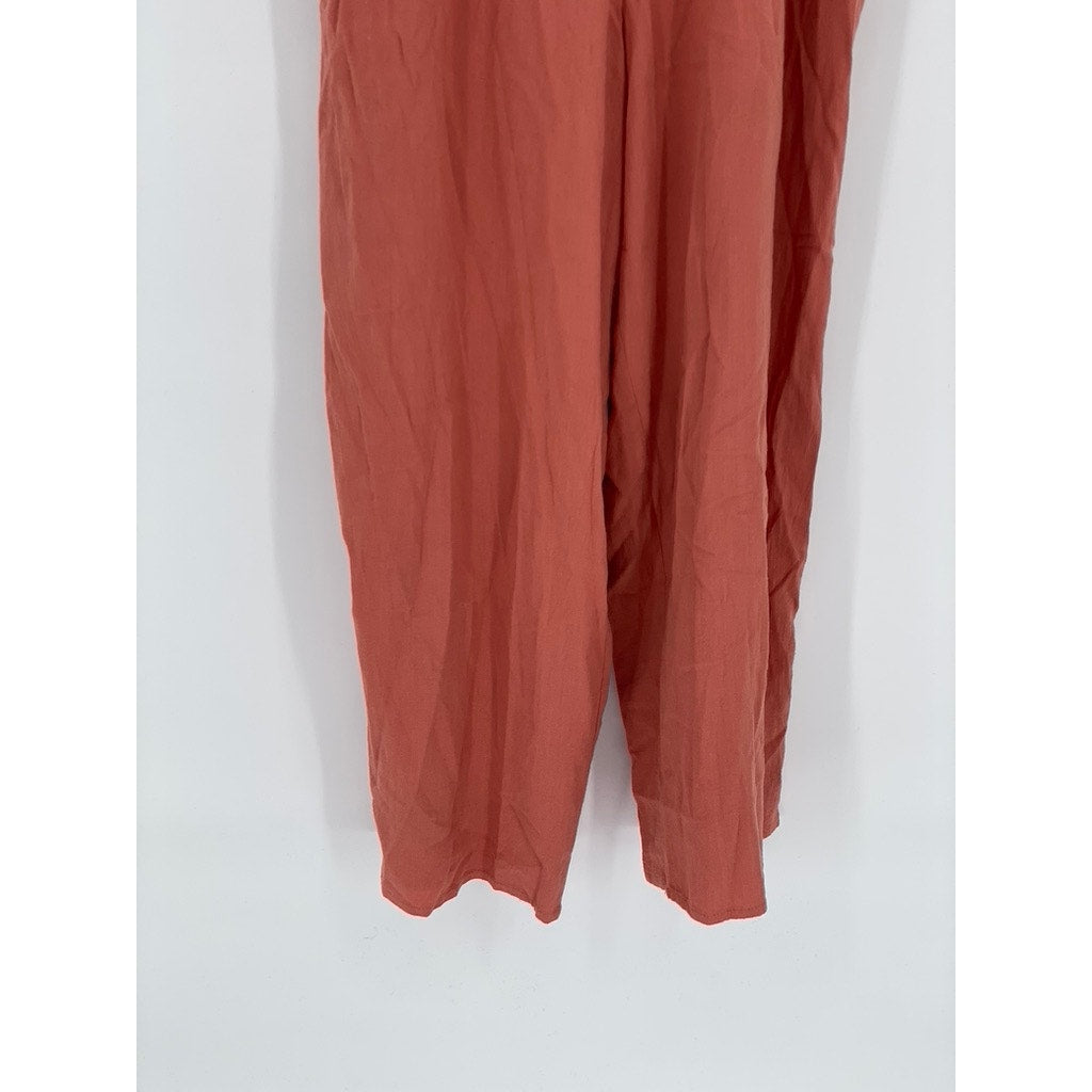 ROKOKO Women’s Dusty Rose Keyhole V-Neck Spaghetti Strap Jumpsuit SZ M