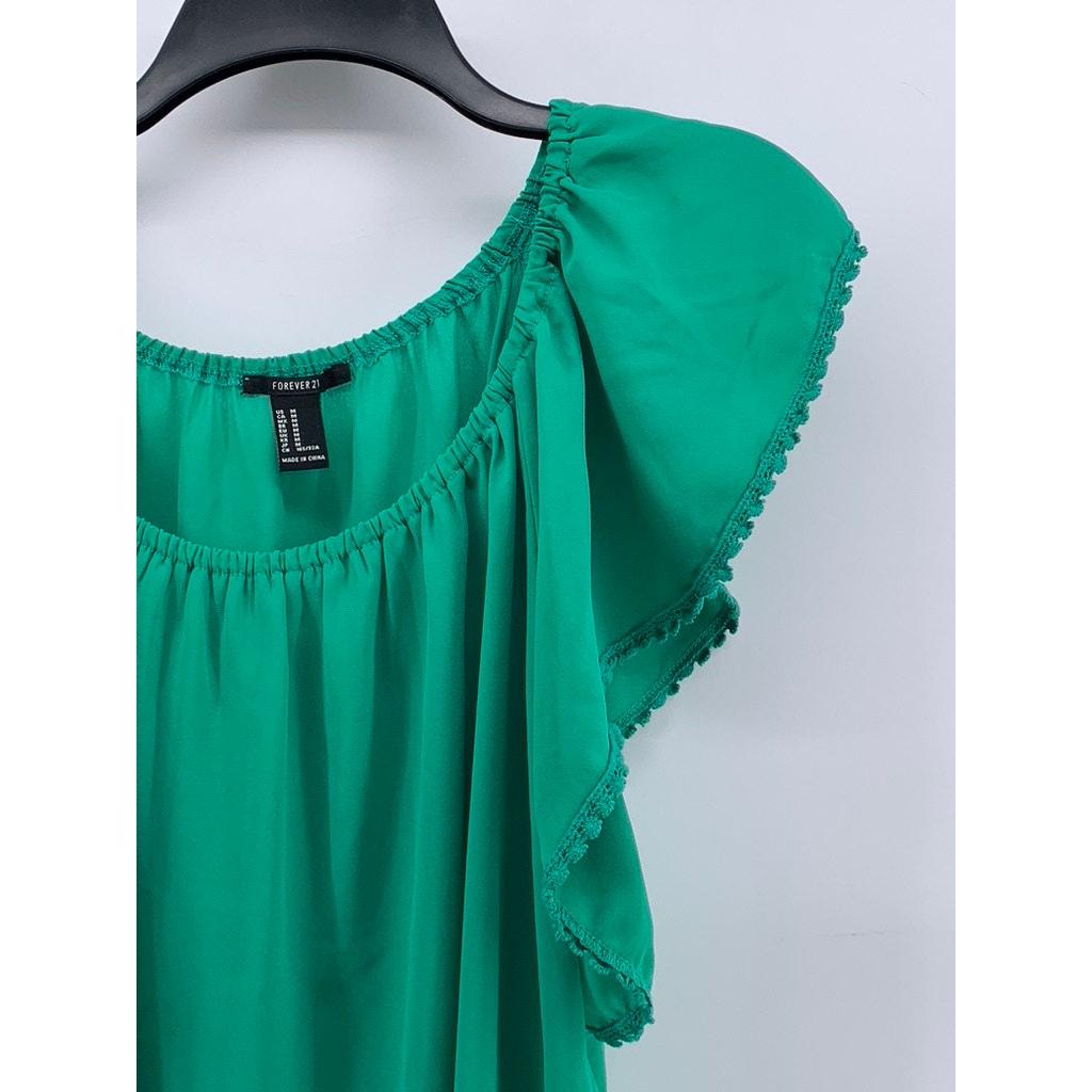 FOREVER 21 Women's Green Short Sleeve Top SZ M
