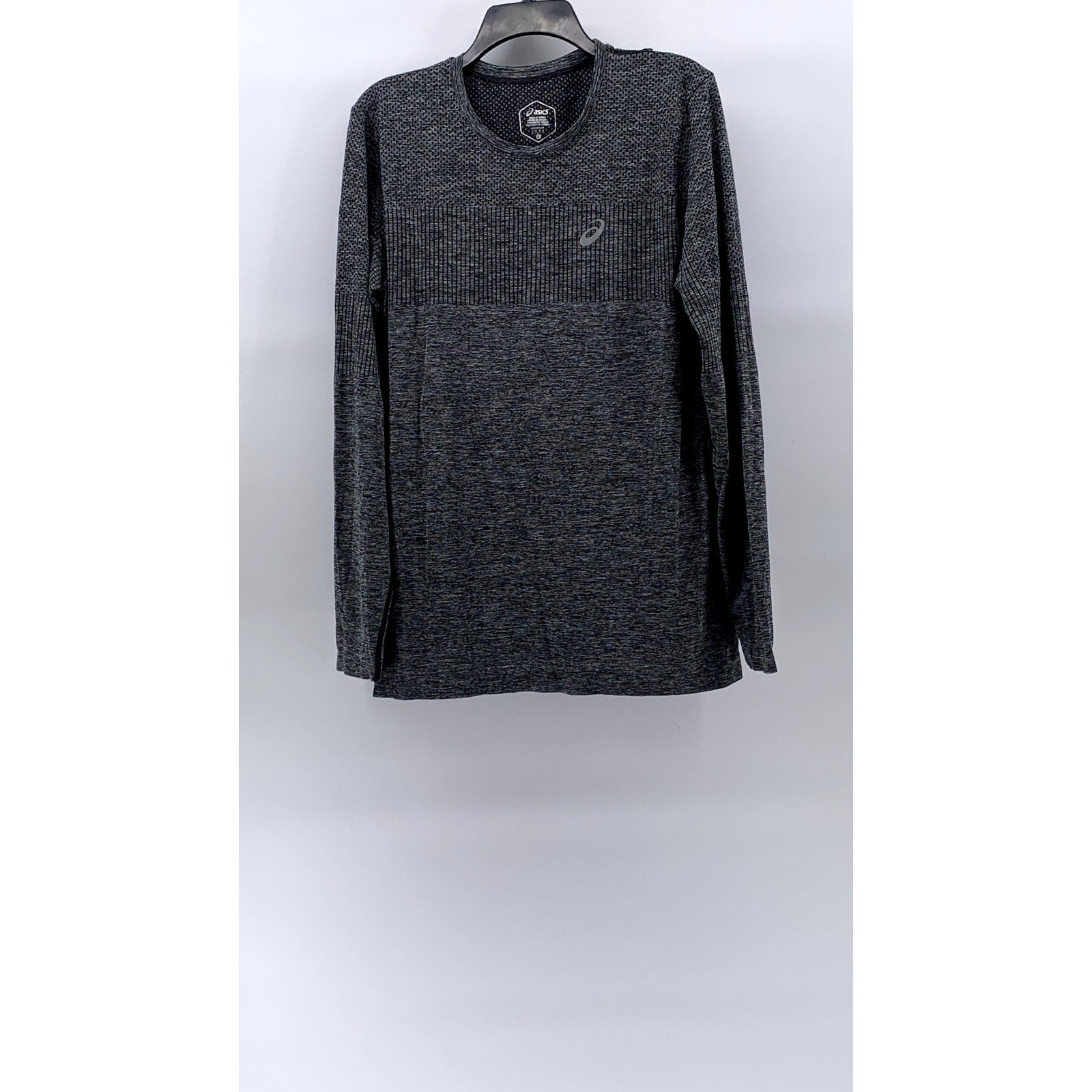 ASICS Men's Gray Crewneck Race Seamless Long Sleeve Active T-Shirt SZ L