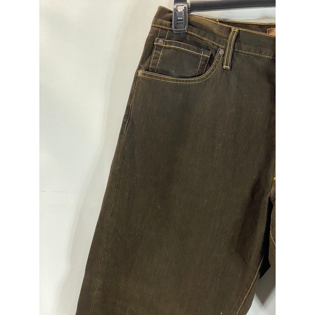 AGAVE DENIM Men's Brown NO. 7 Waterman Relaxed-Fit Straight-Leg Jeans SZ 36X30