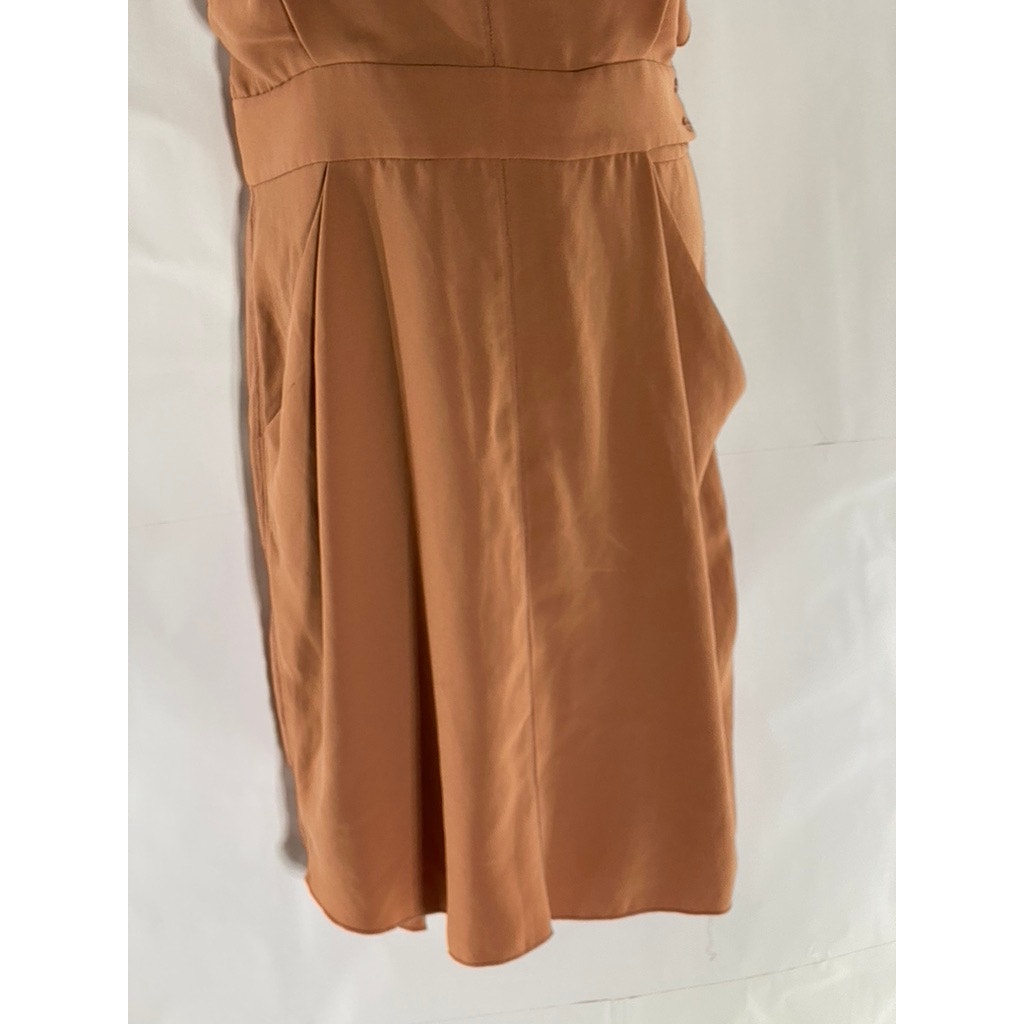 WILFRED Women's Rust Scoop-Neck Back-V Sleeveless Mini Dress SZ 8