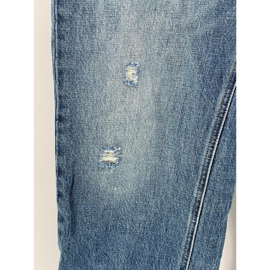 LUCKY BRAND Women's Medium Blue Distressed Slim-Leg Regular-Fit Jeans SZ 6/28