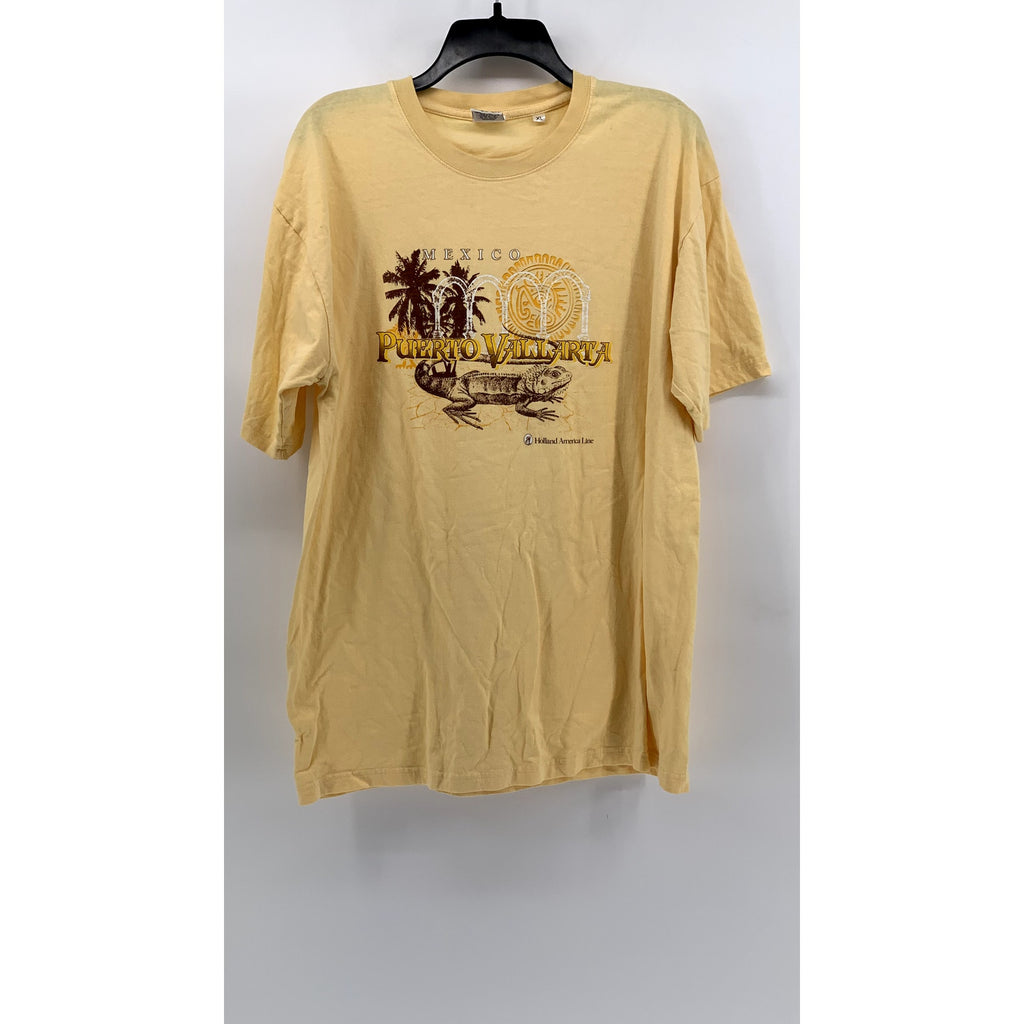 HOLLAND AMERICA LINE Men's Yellow Puerto Vallarta Graphic T-Shirt SZ XL