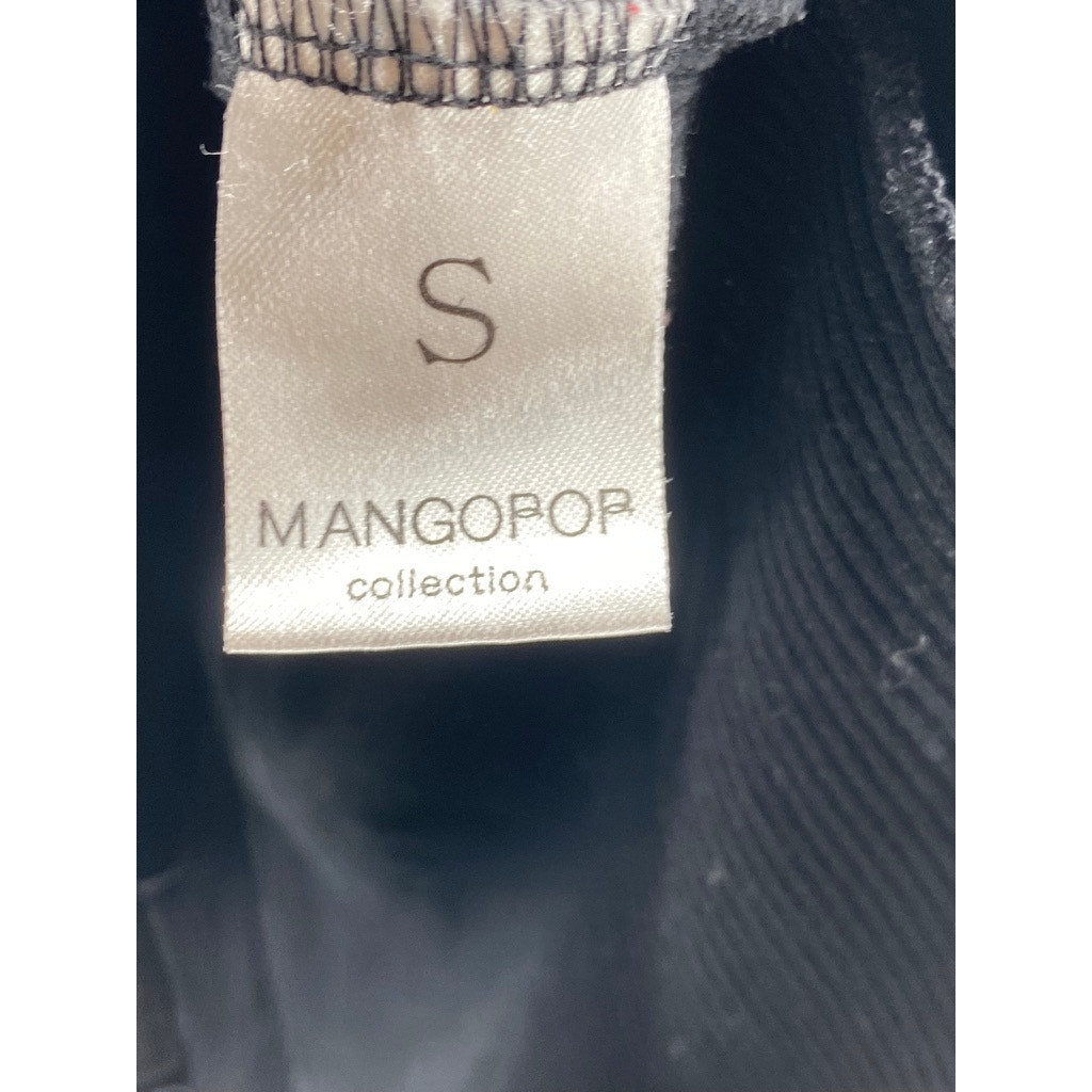 MANGOPOP Women's Black Ribbed Scoop-Neck Sleeveless One-Piece Bodysuit SZ S