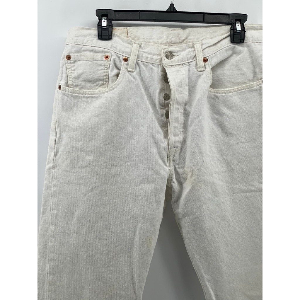 LEVI'S Men's White 501 CT Button-Fly Denim Five-Pocket Jeans SZ 32X34