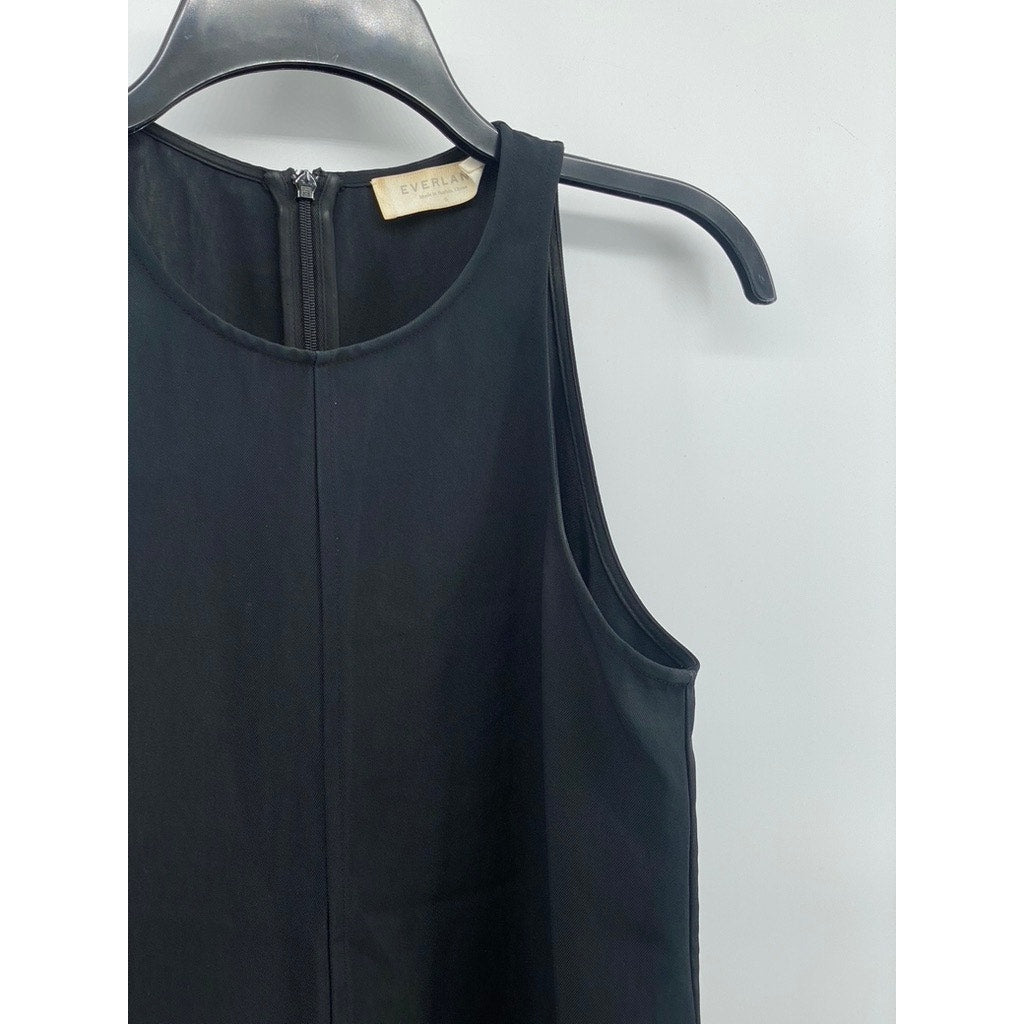 EVERLANE Women's Black Crewneck Sleeveless A-Line Knee Length Dress SZ 0