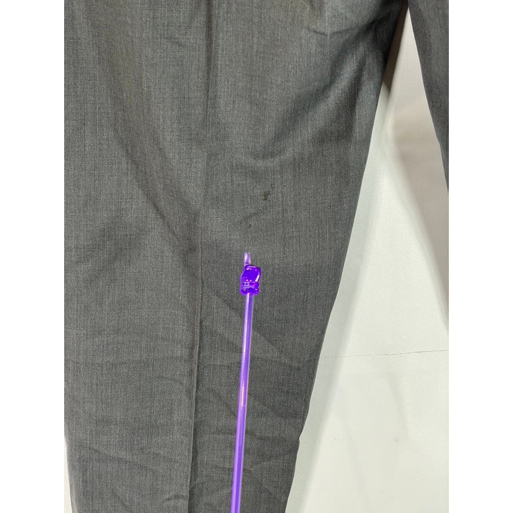 LANDS' END Men's Charcoal Traditional-Fit Pleated Wool Dress Pants SZ 364