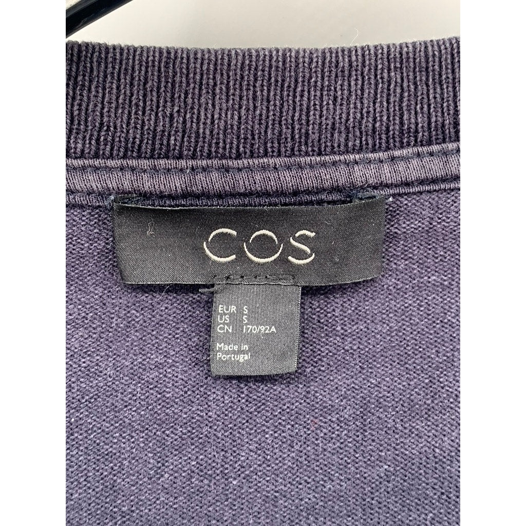 COS Men's Blue Square Graphic Crewneck Long Sleeve Knit Casual Sweatshirt SZ S