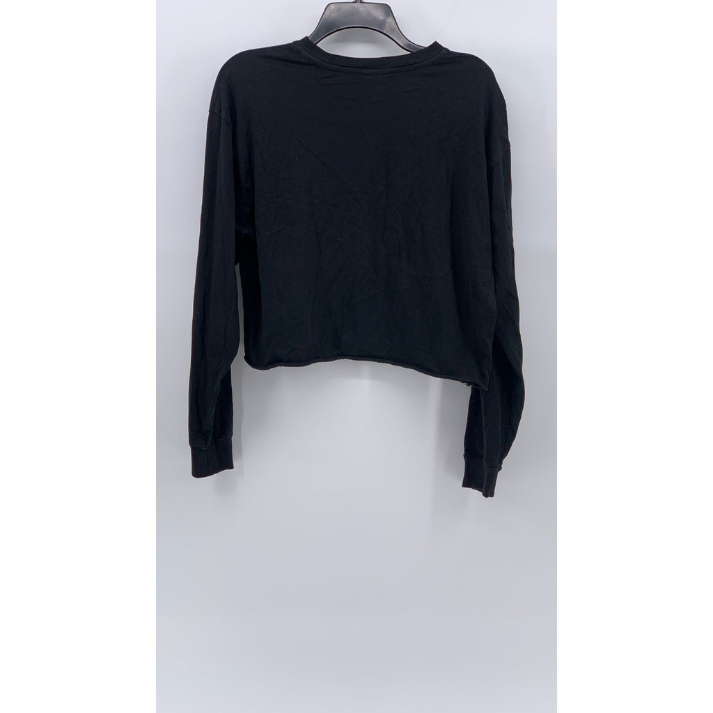 TNA Women's Black Crewneck Embroidered Logo Casual Pullover Sweatshirt SZ M