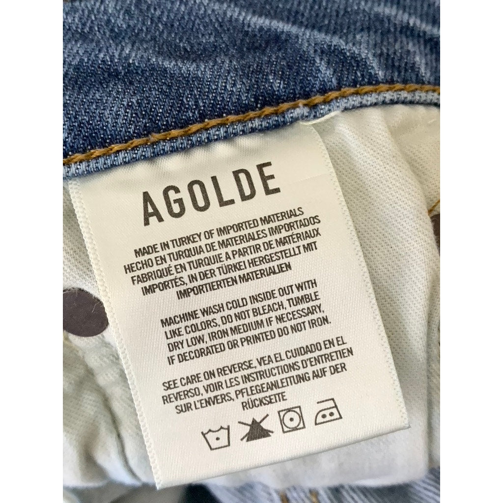 AGOLDE Los Angeles Women's Dark Blue Toni Denim Distressed Five-Pocket Jean SZ26