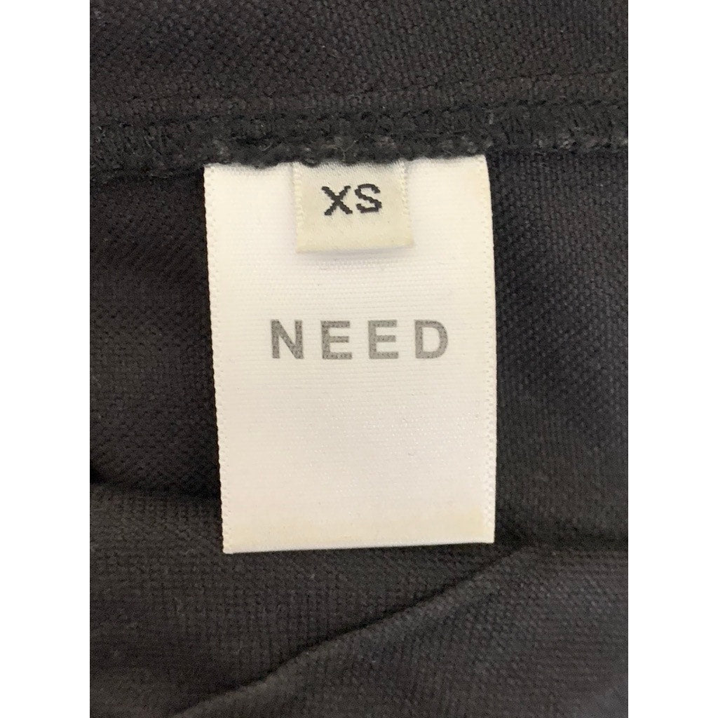 NEED Women's Black Solid Cotton-Linen Wide-Leg Pant SZ XS