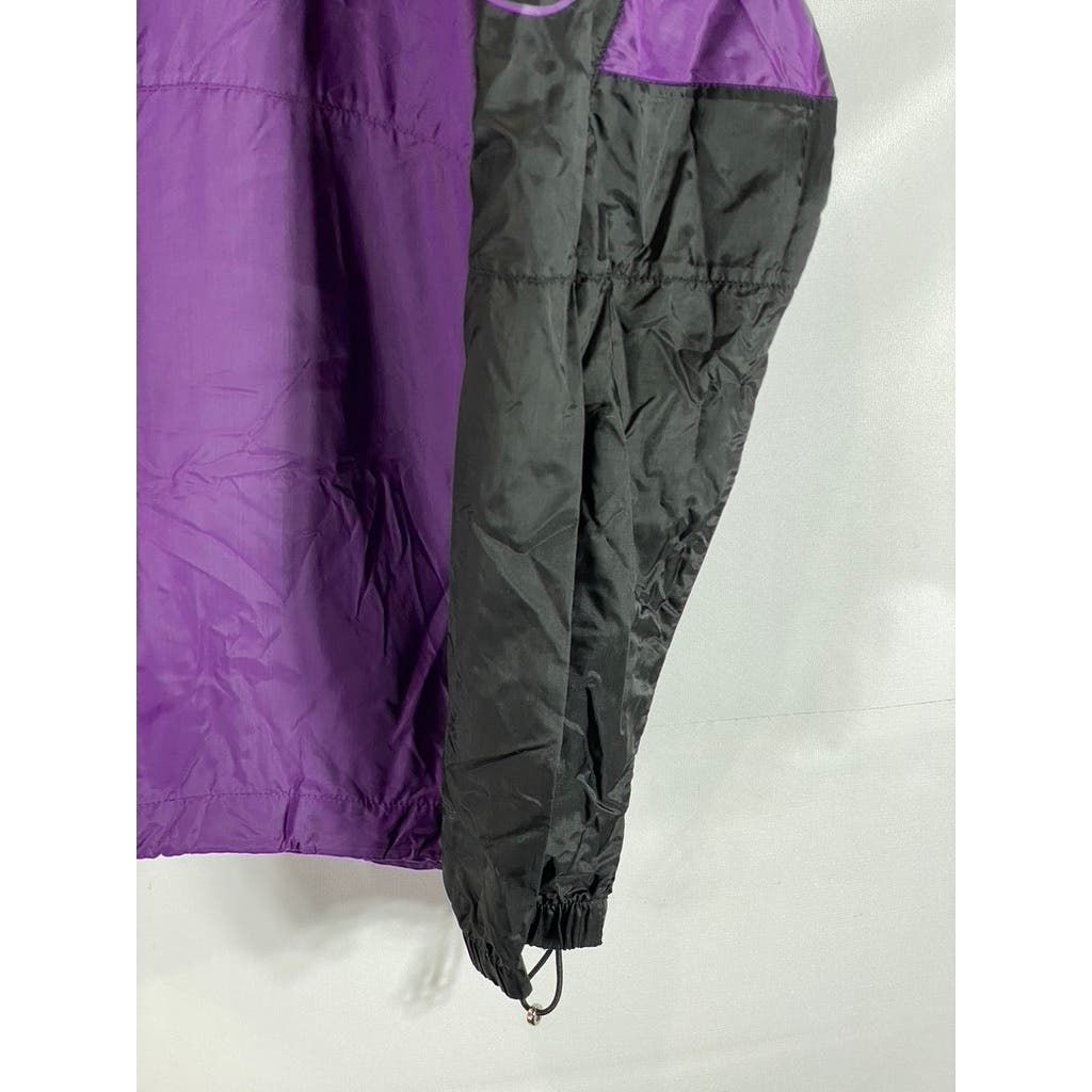 FILLING PIECES Men's Black/Purple Colorblock Zip-Up Lightweight Jacket SZ M