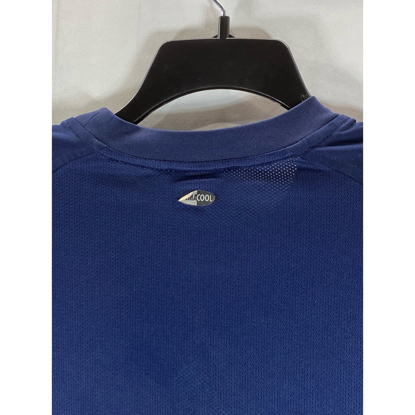 ADIDAS Men's Navy Vintage Crewneck Mesh Basketball Short Sleeve T-Shirt SZ M