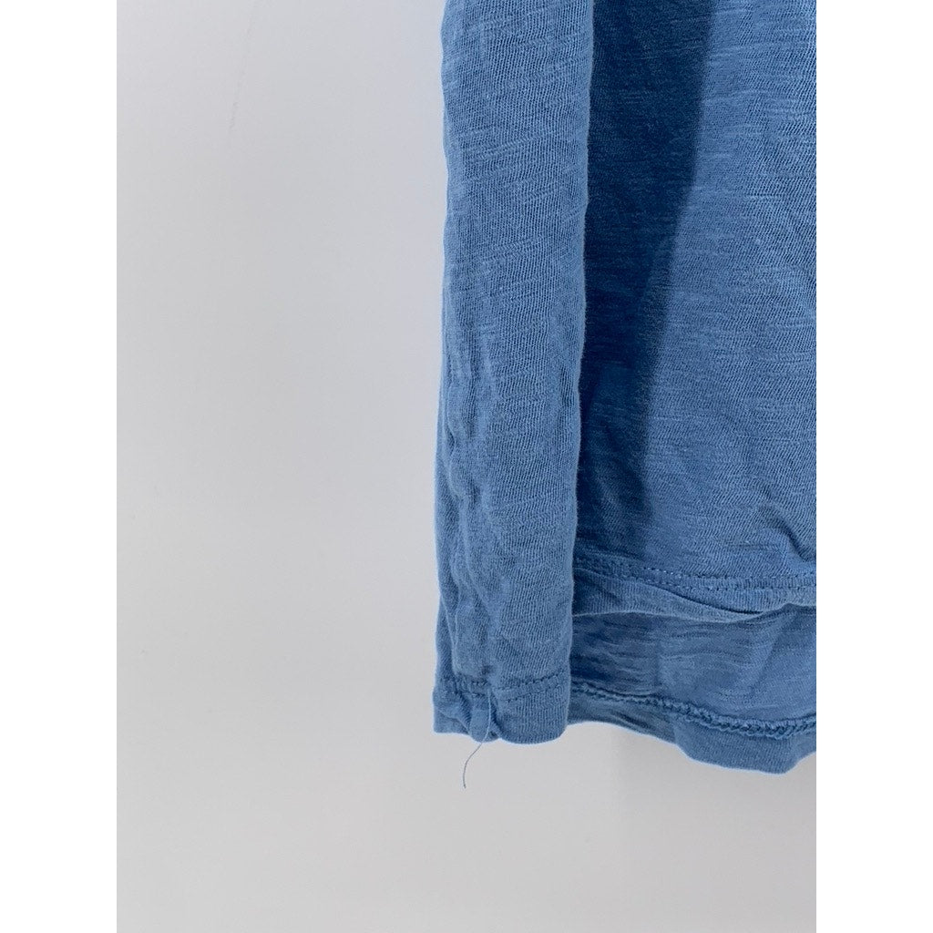 LOFT OUTLET Women's Petite Blue Eyelet Floral Scoop-Neck Short Sleeve Top SZ SP