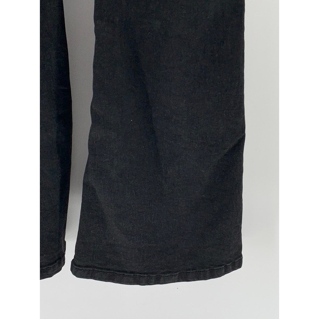 MNG Women's Black Solid Denim Regular-Fit Flare Jeans SZ 2