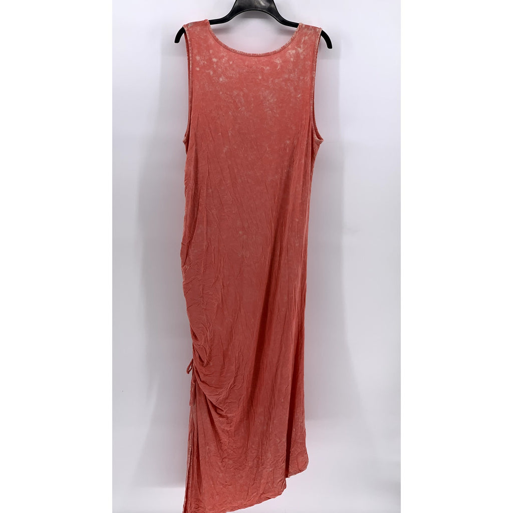 TORRID Women's Peach Tie-Dye Super Soft Knits Side Ruched Maxi Dress SZ 1