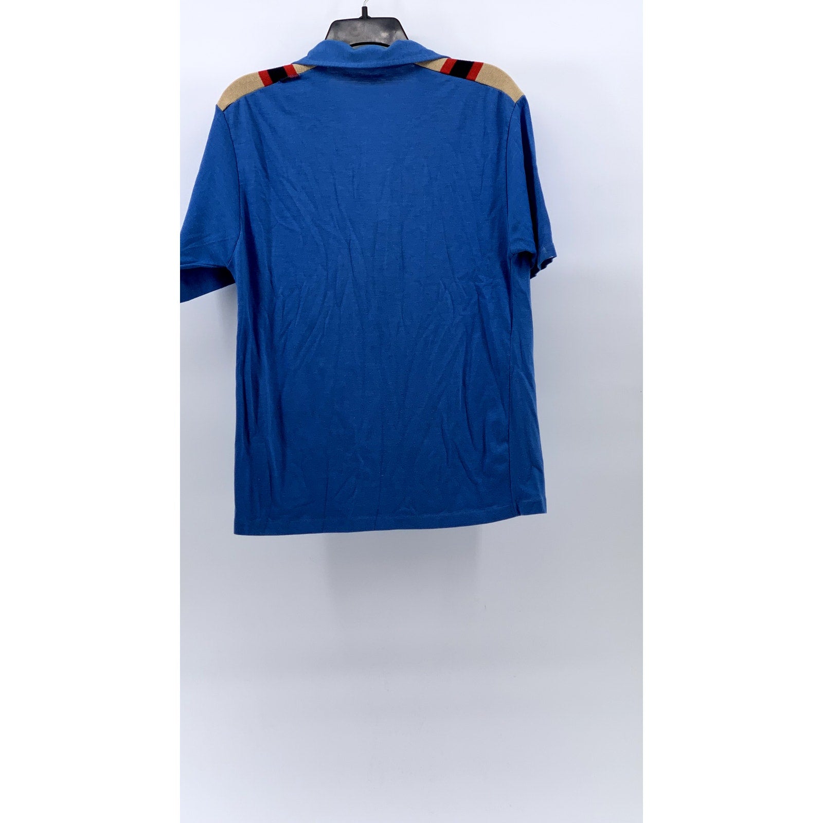 TEN WEST Men's Blue Short Sleeve Regular-Fit Stripe Polo Shirt SZ L