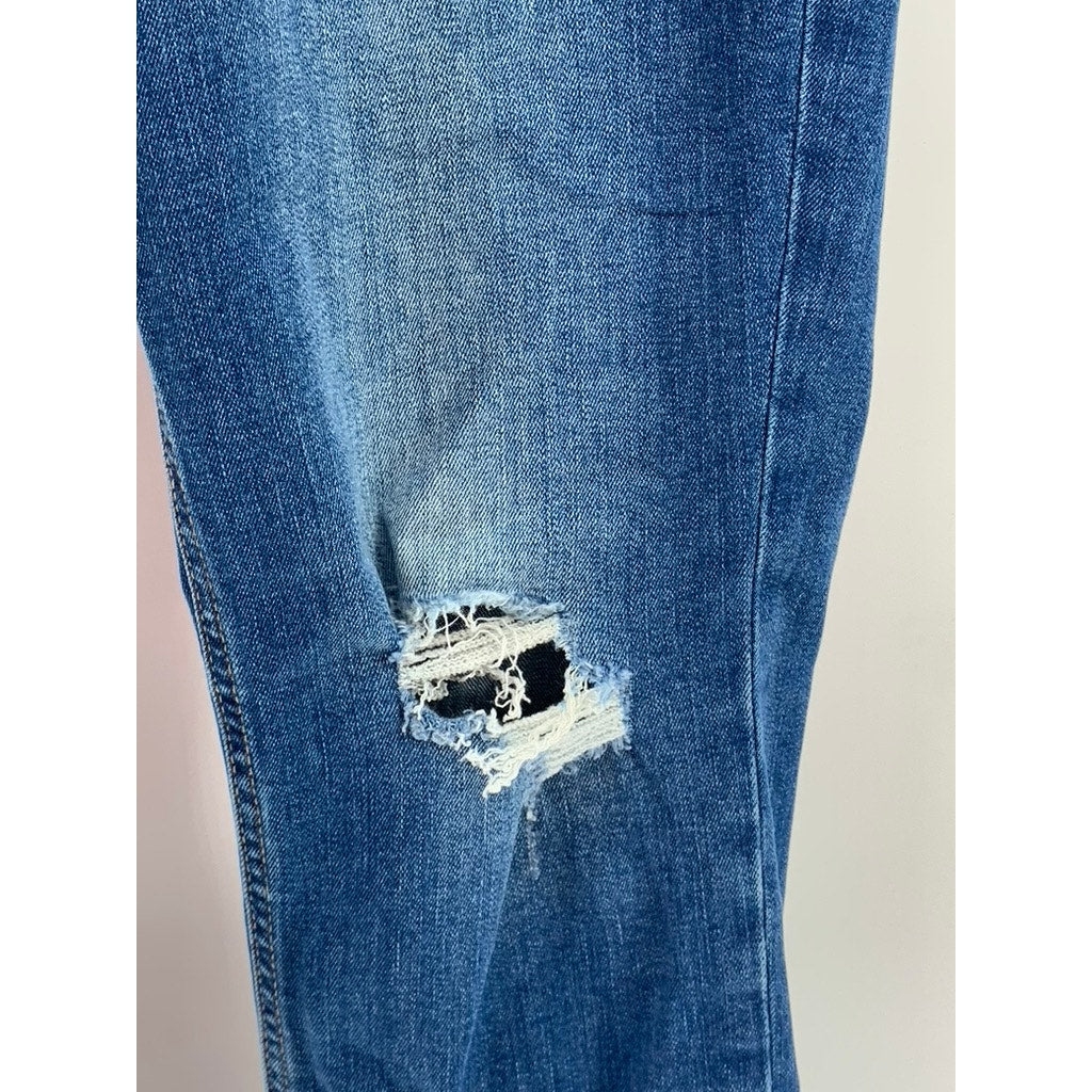 OLD NAVY Women's Blue Distressed Boyfriend Straight Jeans SZ 6