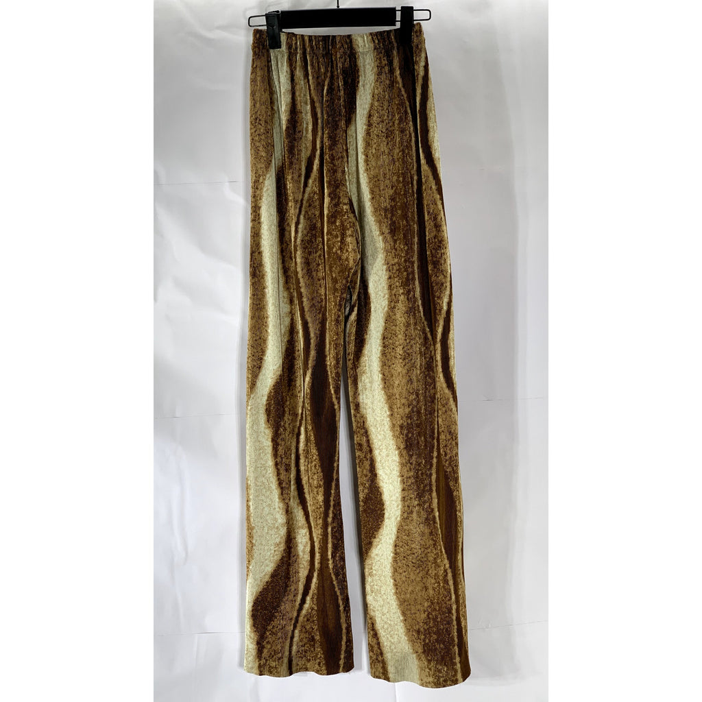 VAARA SEOUL Women's Brown/Tan Textured Swirl Print Pull-On Relaxed-Fit Pant SZ S