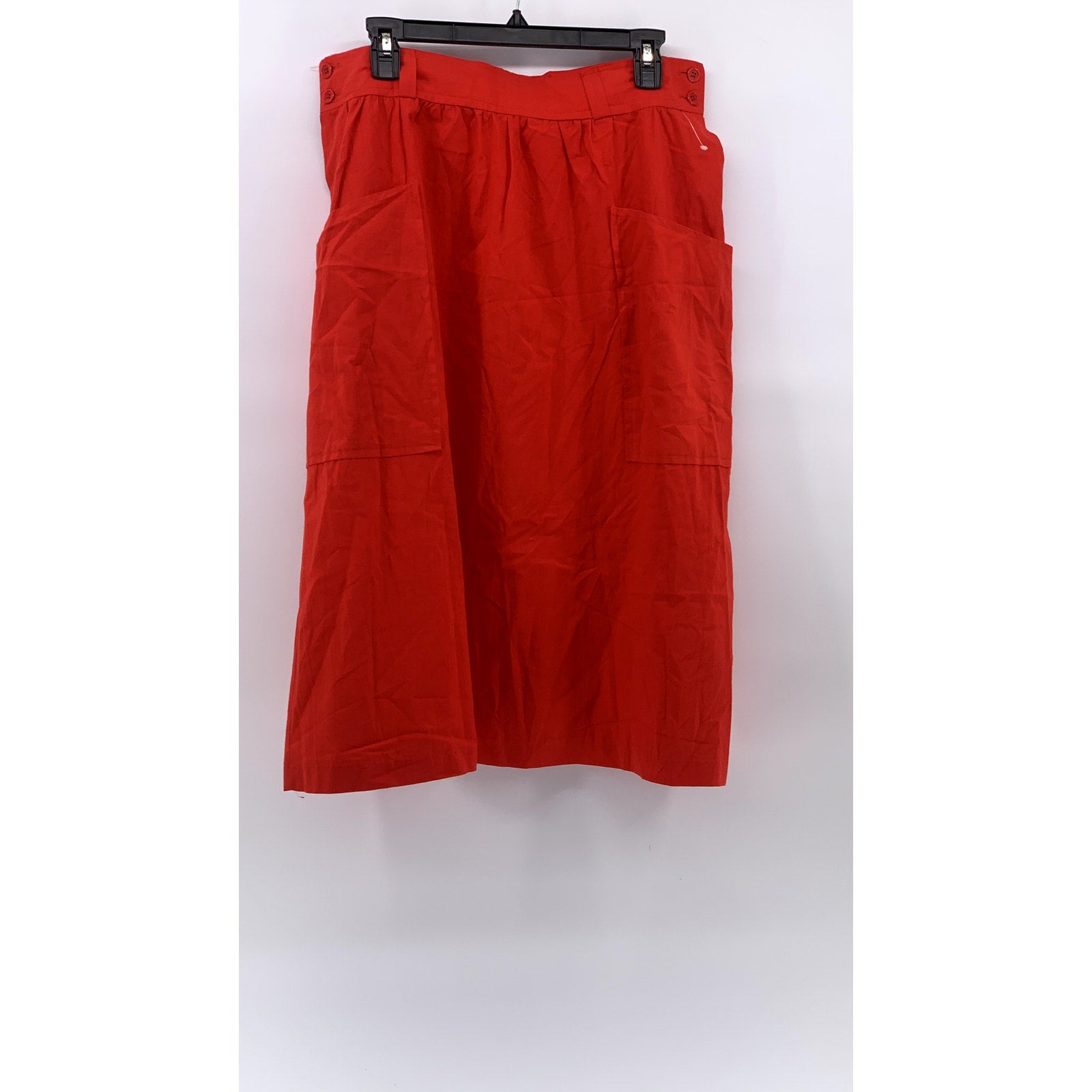 ADAM YVES Women's Vintage Red Side-Closure A-Line Midi Skirt SZ 16