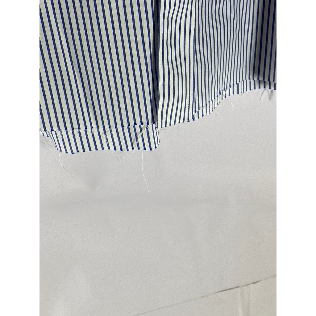 L.L. BEAN Men's Blue-White Striped Classic-Fit Button-Up Long Sleeve Shirt SZ XL