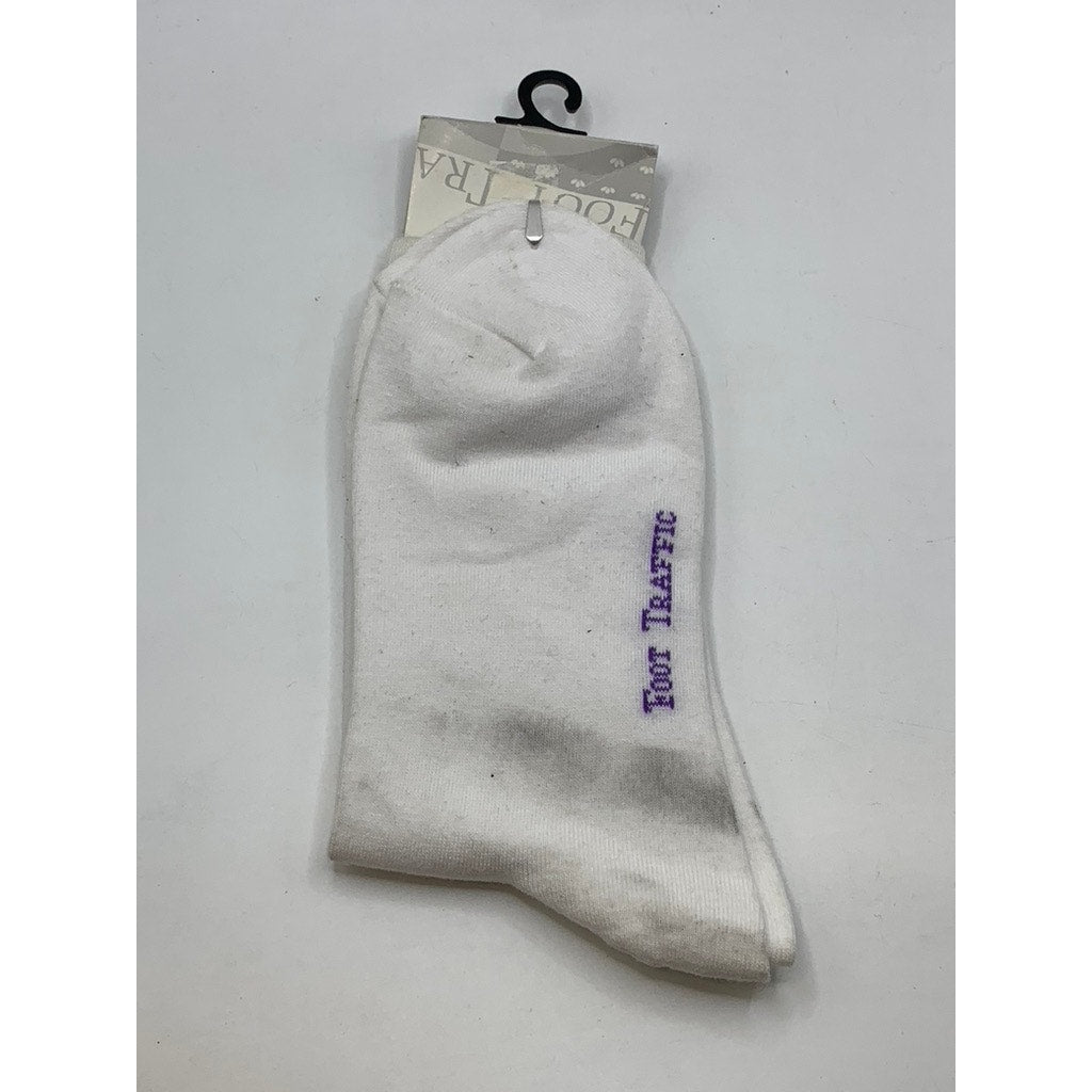 FOOT TRAFFIC Women's White Multi Sail Print Crew Socks SZ 4-10