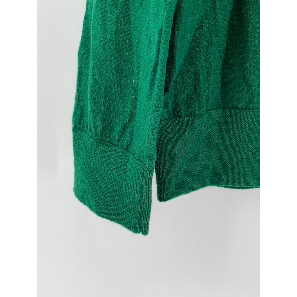 LELLO Men's Dark Green Knit Crewneck Wool Sweater SZ L