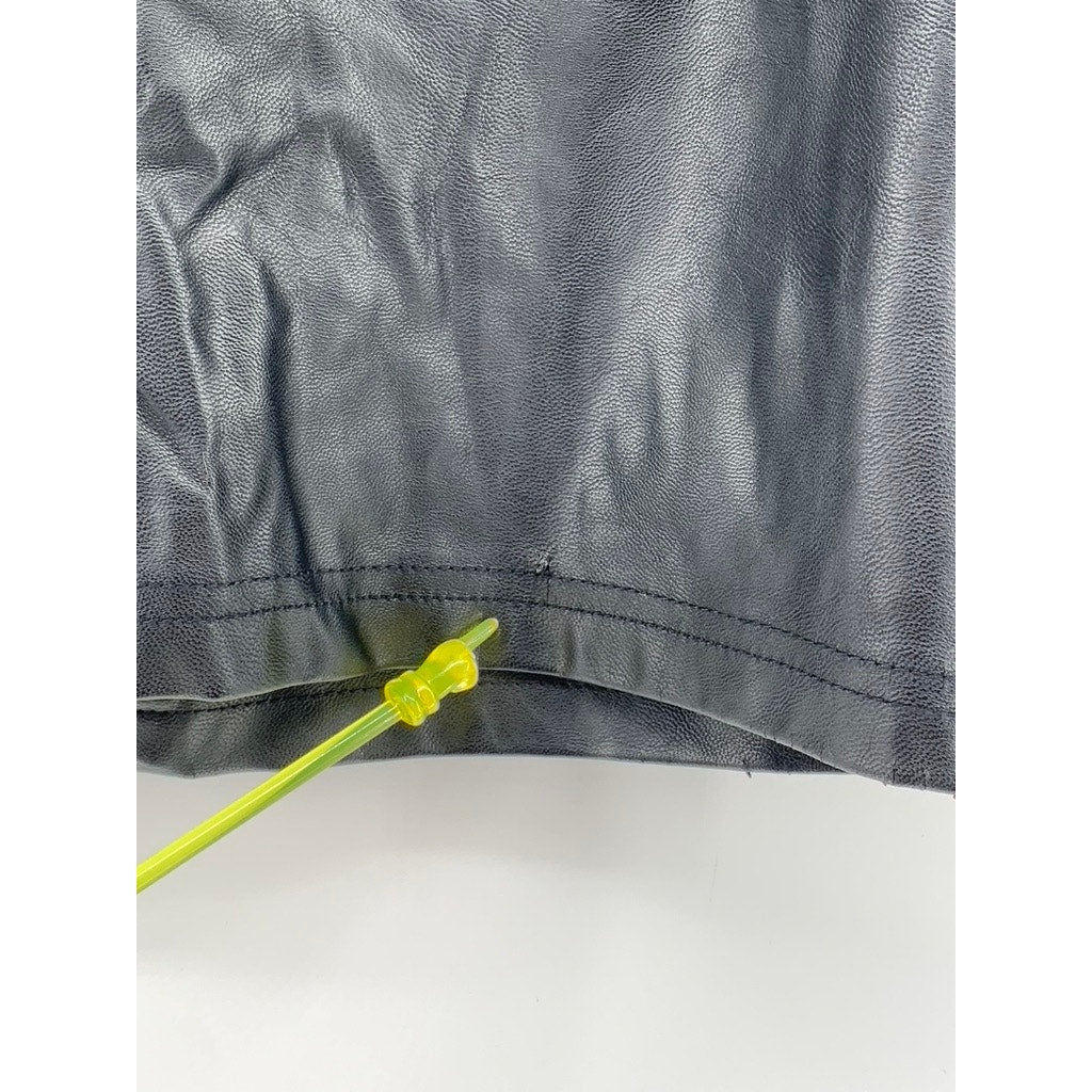ASOS Women's Black Faux-Leather Straight Grunge Punk Mini Skirt SZ 4