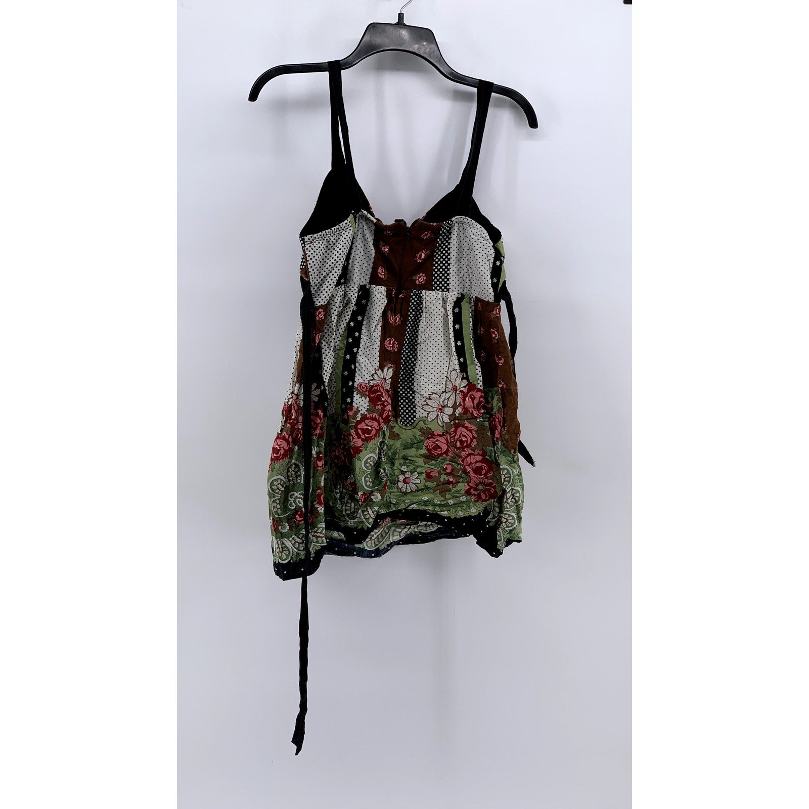 SPEECHLESS Women's Multi Floral Printed V-Neck Belted Top SZ M