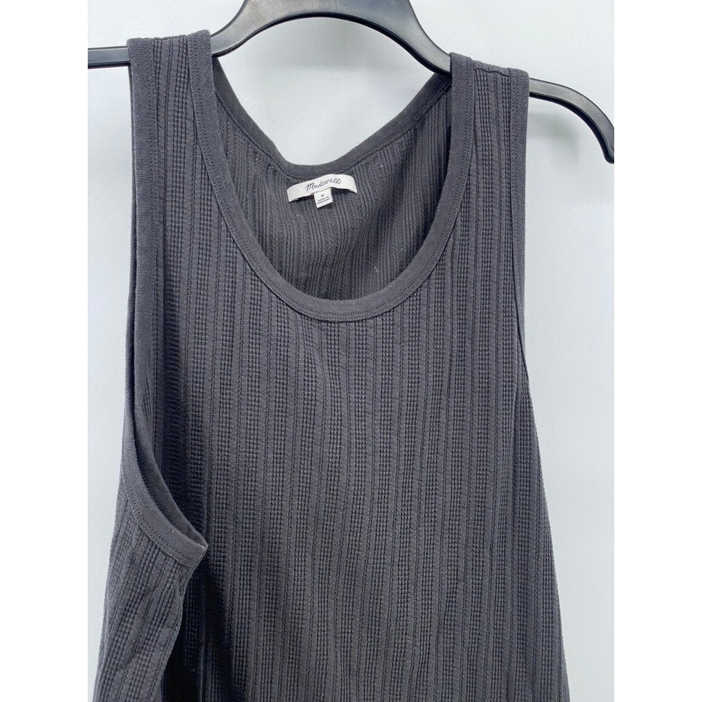 MADEWELL Men's Charcoal Gray Scoop-Neck Textured Tank Top SZ M