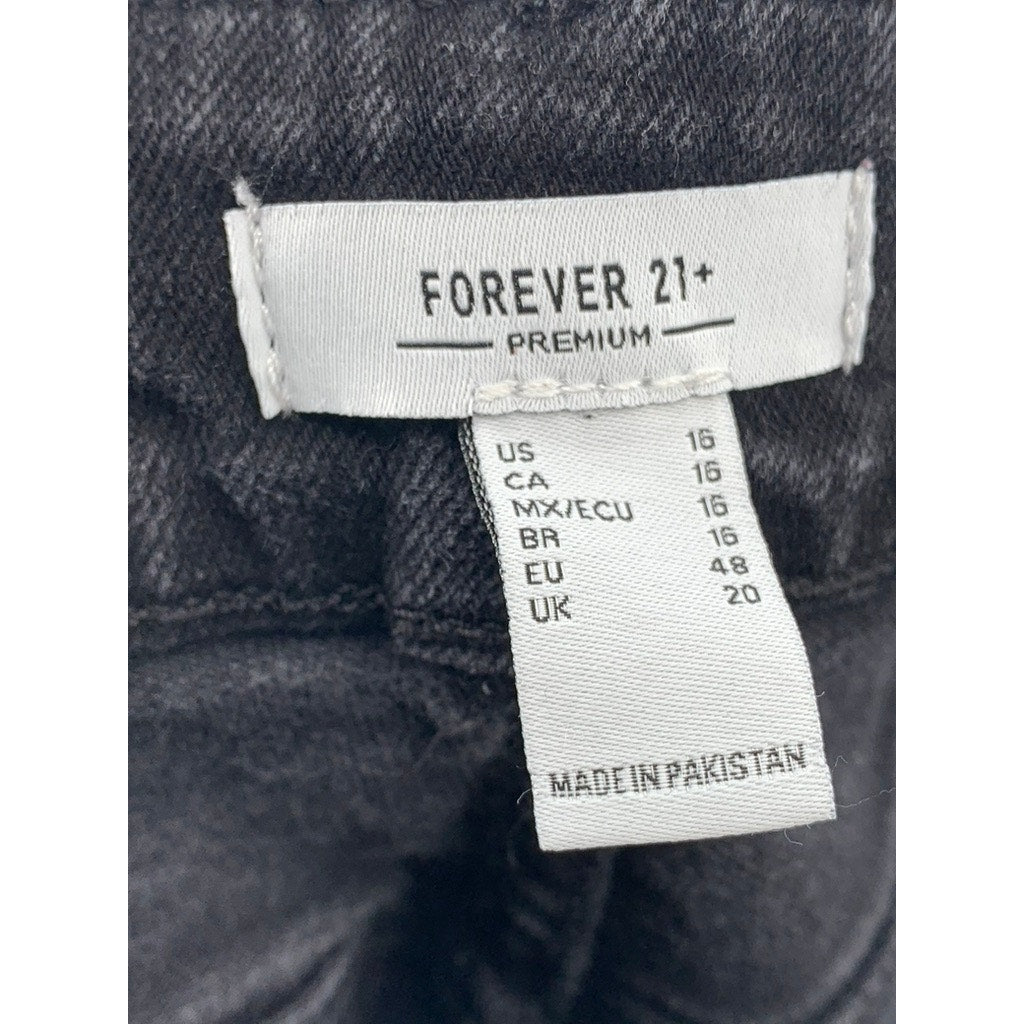 FOREVER 21 Women's Black Solid Skinny-Leg Denim Jeans SZ 16