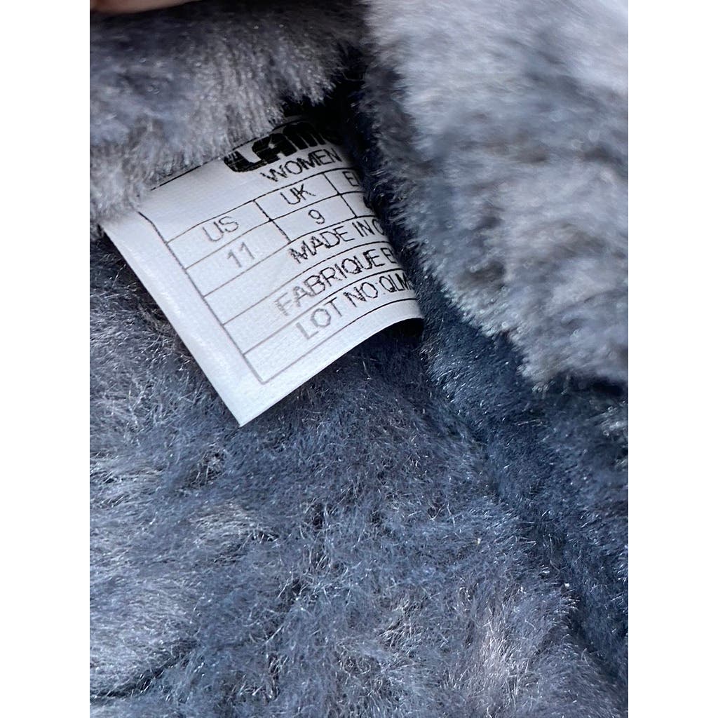 LAMO Women's Charcoal Faux-Fur Aussie Moc-Toe Cirrus Memory Foam Slipper SZ 11