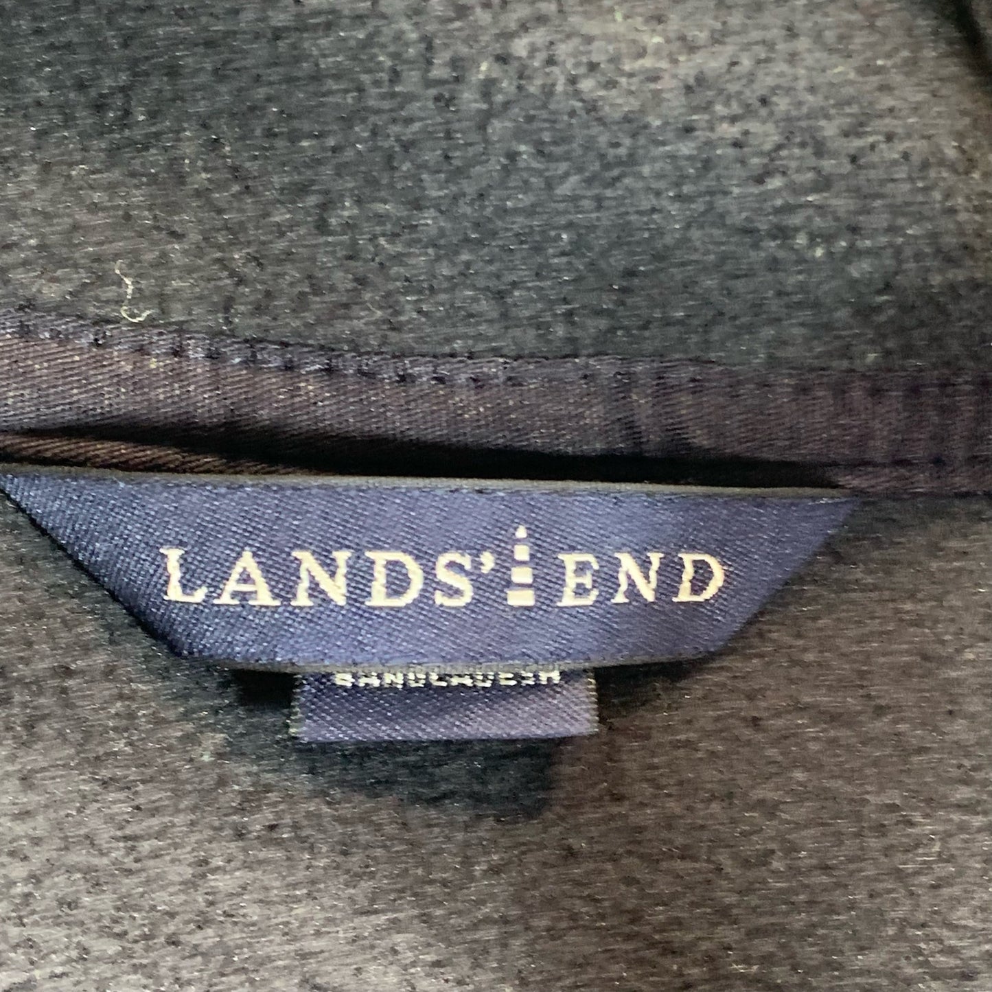 LANDS' END Women's Navy Fleece Stand Collar Zip-Up Sweater Vest SZ M