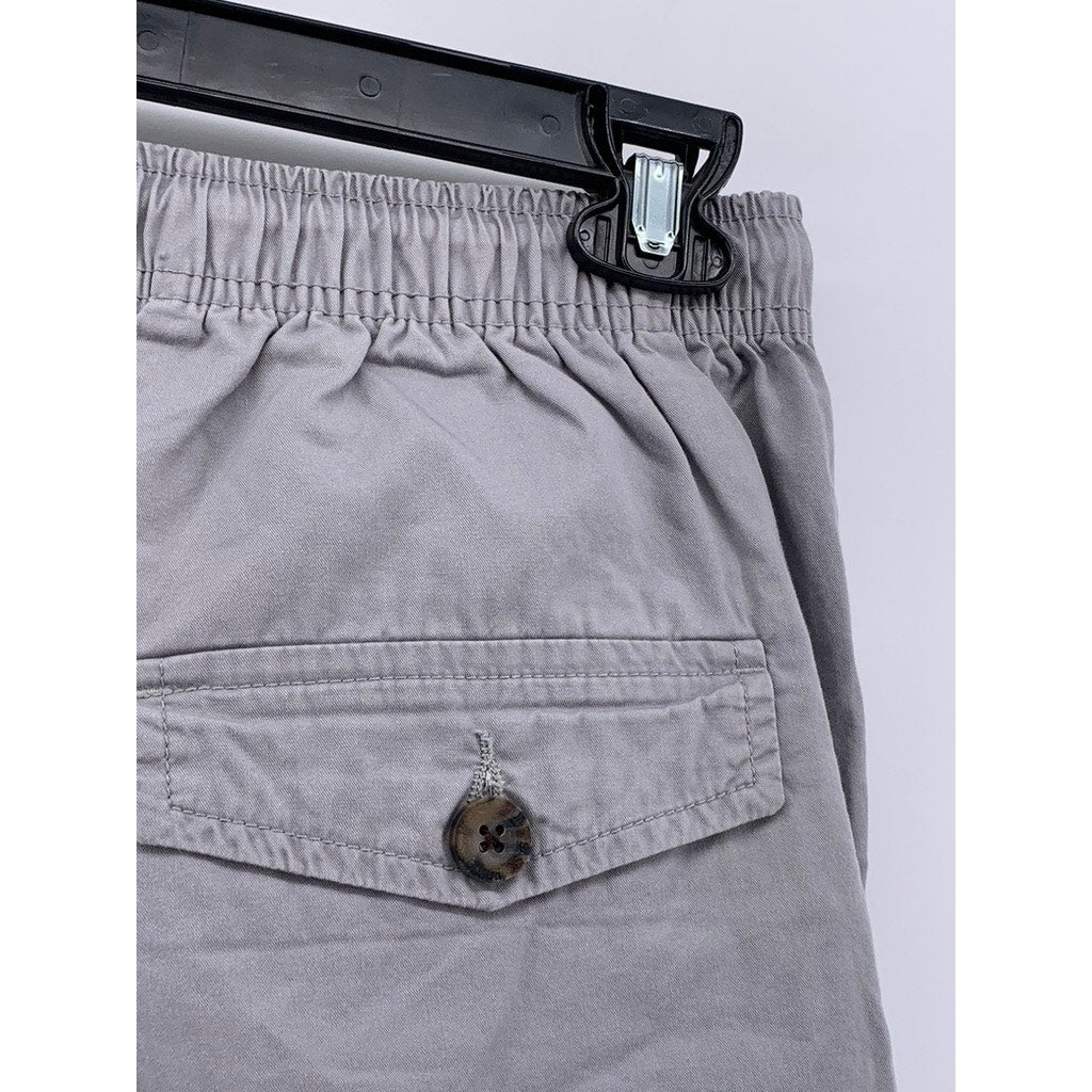 BASIC EDITIONS Women's Vintage Gray Drawstring Casual Shorts SZ M