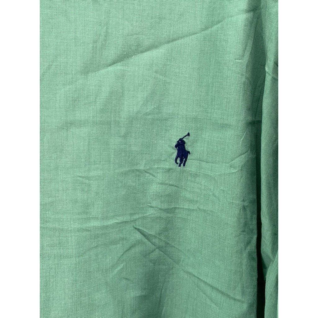 RALPH LAUREN Men's Big Green Classic-Fit Button-Up Long Sleeve Shirt SZ 3XB