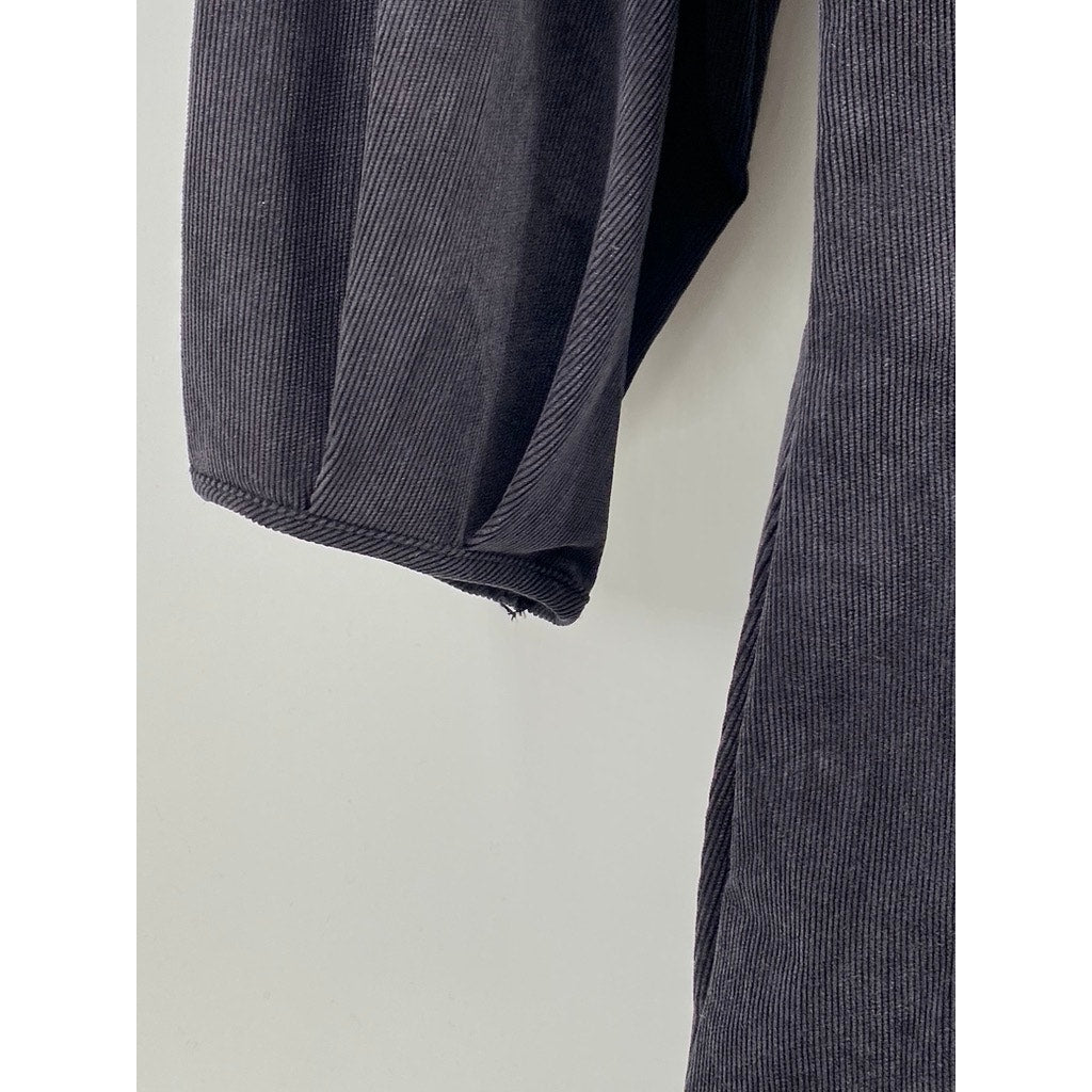 ZARA Women's Navy Blue Crewneck Corduroy Long Sleeve A-Line Mini Dress SZ XS