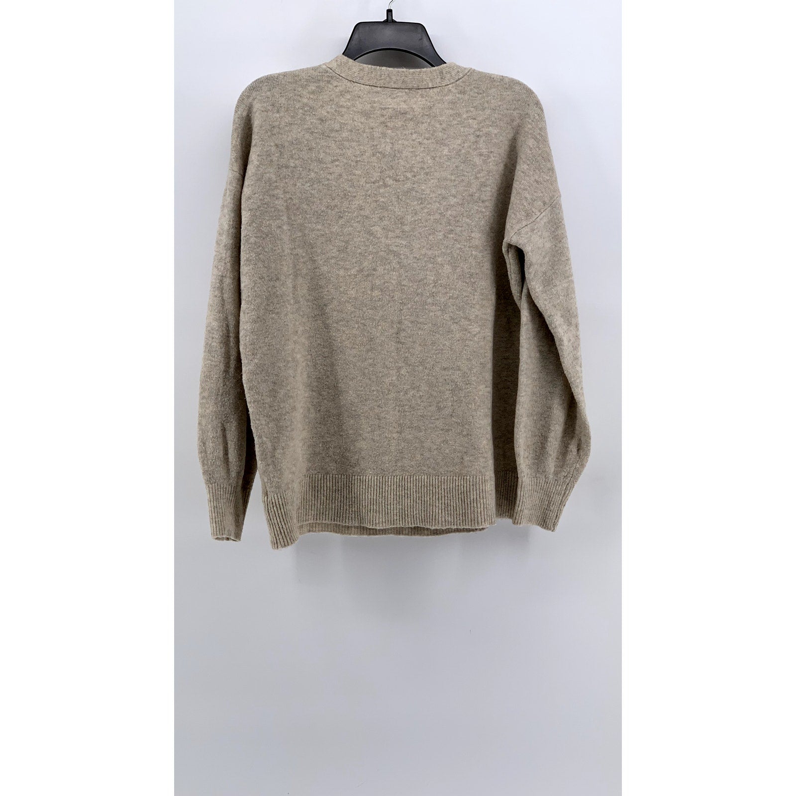 OAT NEW YORK Women's Beige V-Neck Button-Down Long Sleeve Sweater SZ L