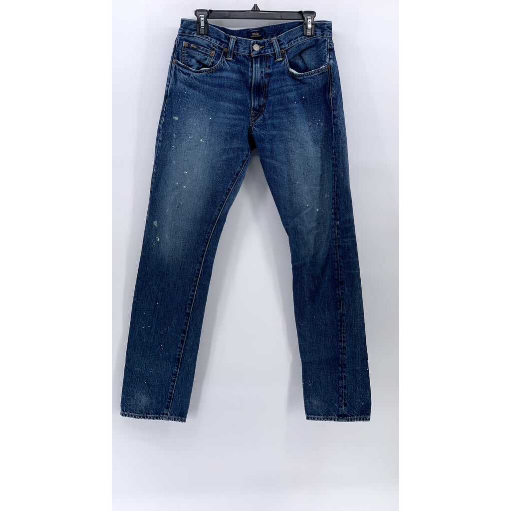 POLO RALPH LAUREN Men's Medium Blue Denim Regular-Fit Straight Leg Jean SZ 30X32