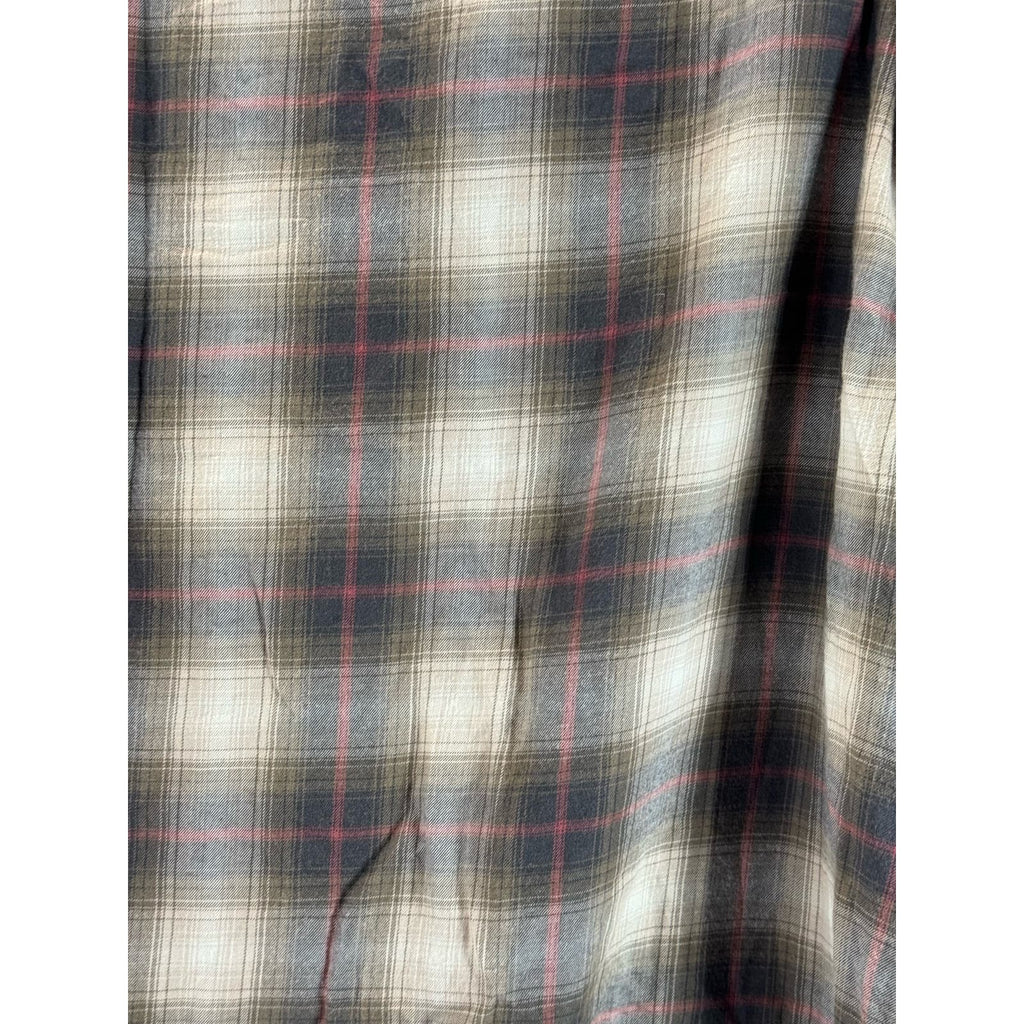 ABERCROMBIIE & FITCH Men's Brown Plaid Button-Up Long Sleeve Shirt SZ L