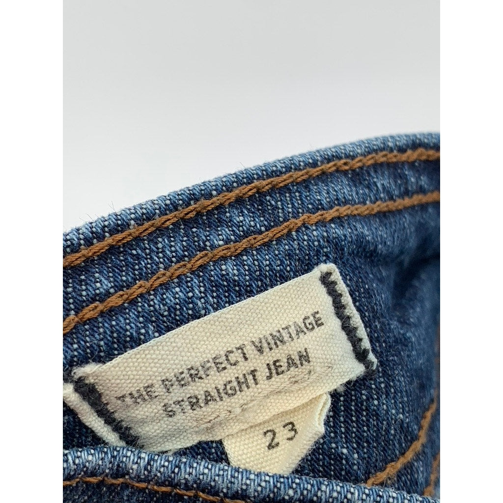 MADEWELL Women's Dark Blue Denim The Perfect Vintage Straight Jean SZ 23