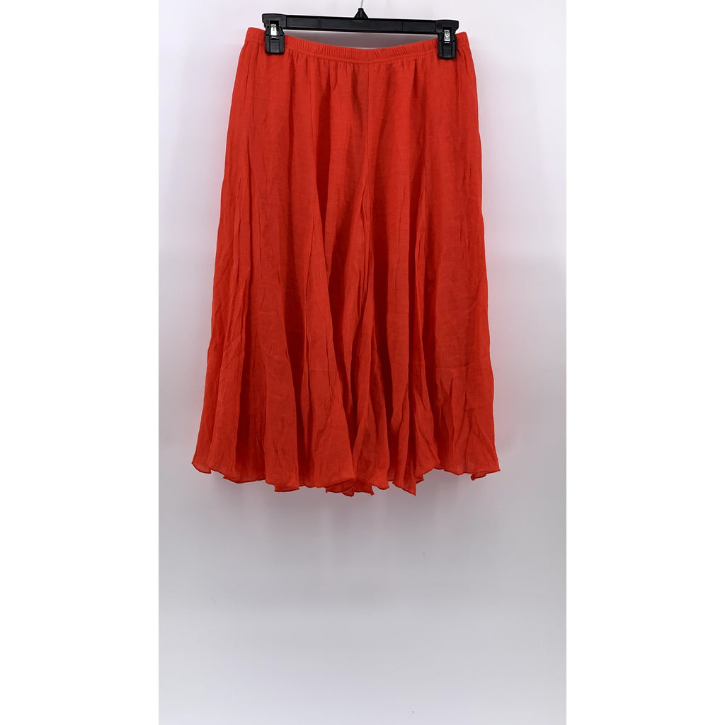 ZAC & RACHEL Women's Orange A-Line Elastic Waist Midi Skirt SZ S