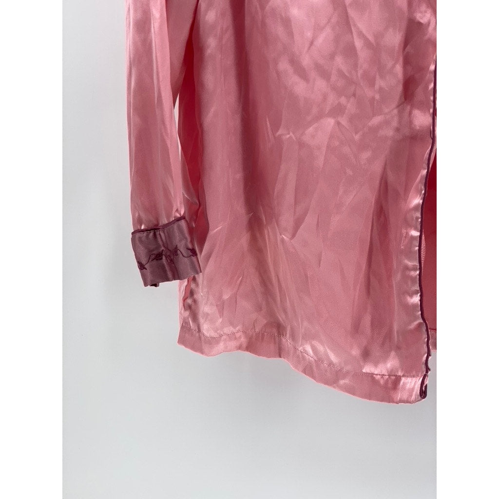 JACLYN SMITH Sleepwear Women's Silk Like Material Button Up Size Medium