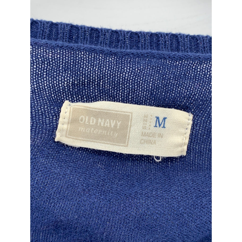 OLD NAVY Women's Maternity Navy Blue Knit V-Neck Button-Up Cardigan SZ M