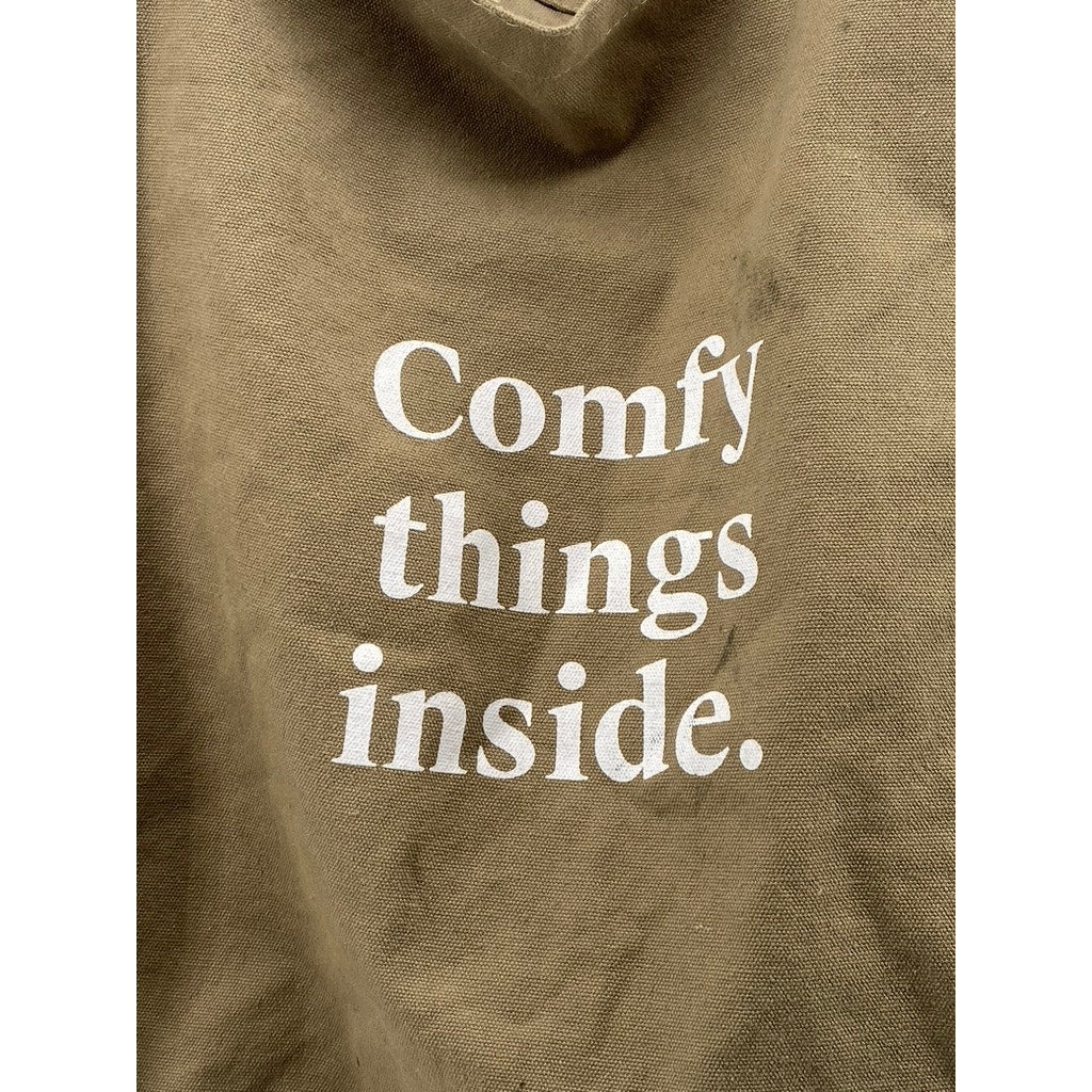 PARACHUTE Women’s Olive Green-Beige Comfy Large Canvas Tote Bag SZ OS