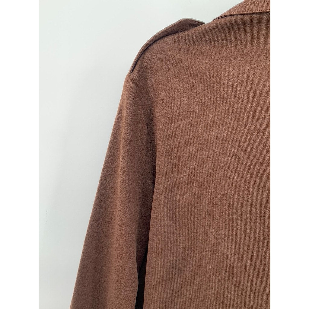 UNBRANDED Women's Brown Vintage Zip-Up Jacket SZ S