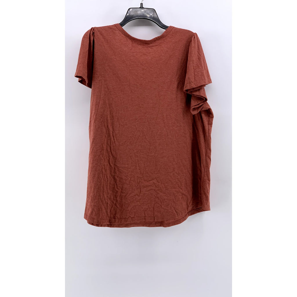 TORRID Women's Plus Burnt Orange V-Neck Classic Fit Short Sleeve Top SZ 3
